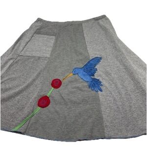 Sardine Clothing Company Classic Appliqué Skirt Hummingbird Size Small‎